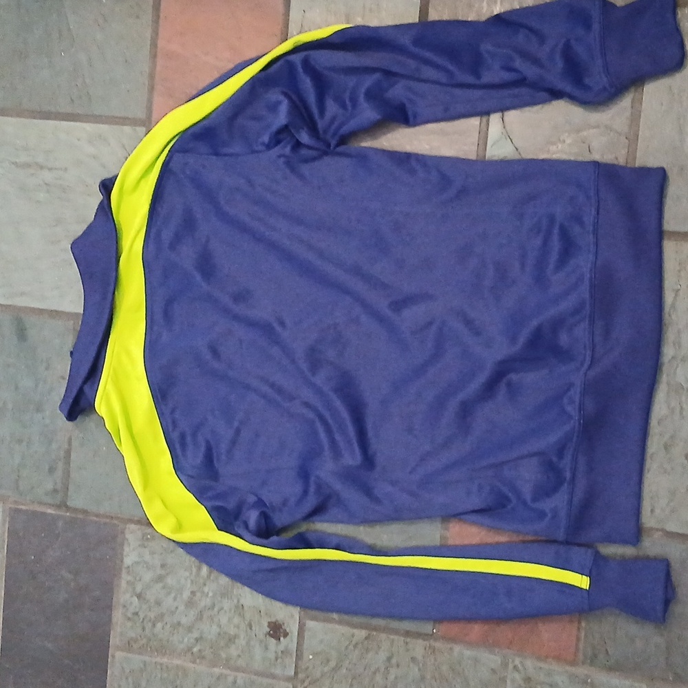 EUC Nike Dri Fit Royal Blue Jacket with Neon Green Accents Zipper Sweatshirt - Picture 4 of 4